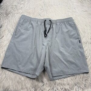 O'Neill Men's XXL Gray Pull on Hybrid Shorts Pockets Elastic Waist Drawstring